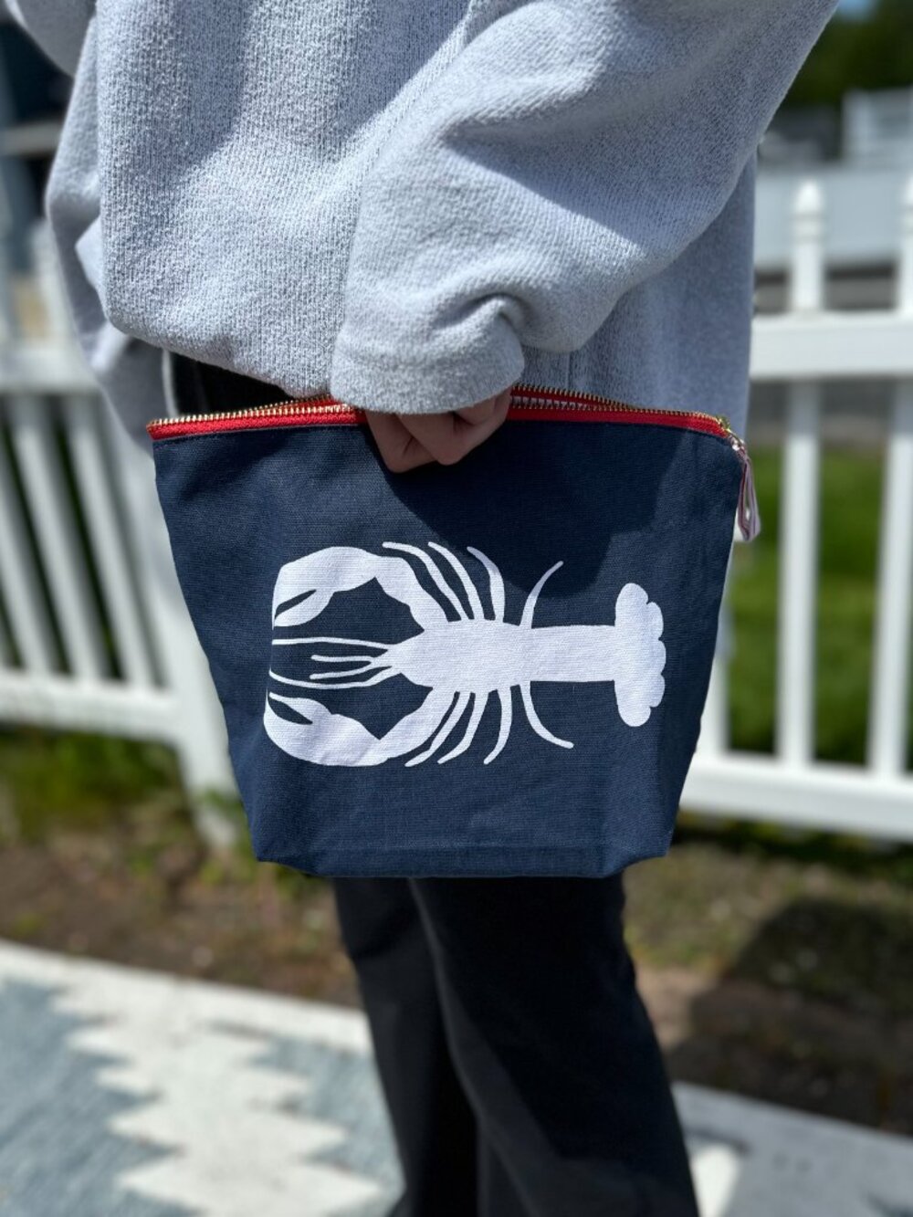 NWT Maine Lobster Large Navy 8" x 11 Pouch Bag Handbag SO CUTE!